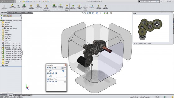 Solidworks has proven its critics wrong by updating its market-leading CAD software with new features intended to keep it viable for the long run. Shown here is a new capability to select views by plane. (Source: Solidworks)