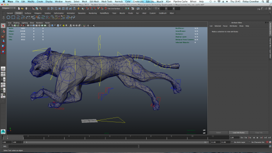 Autodesk Maya was used to create each of the ten cougar poses to be 3D printed.  (Source: Autodesk)