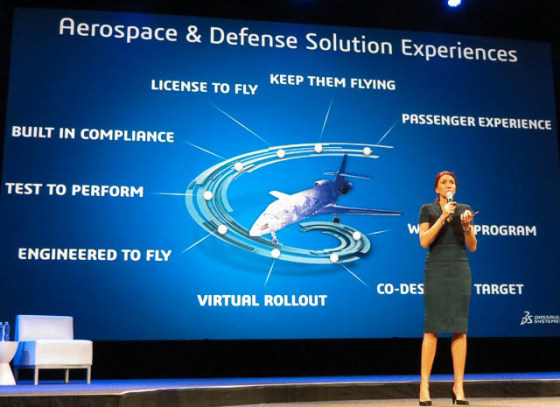 Executive VP Monica Menghini describes the kinds of thinking Dassault Systèmes customers must do as they contemplate new products. (Source: Jon Peddie Research)