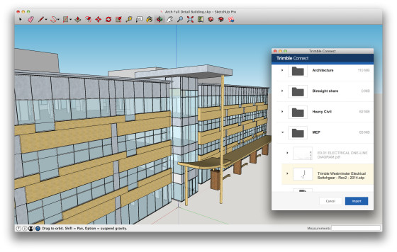 New MEP Designer for SketchUp Pro allows integrated mechanical, electrical, and plumbing design in 3D. (Source: Trimble).