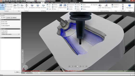 CAM technology from the HSMworks acquisition has migrated to Inventor Professional.  (Source: Autodesk)