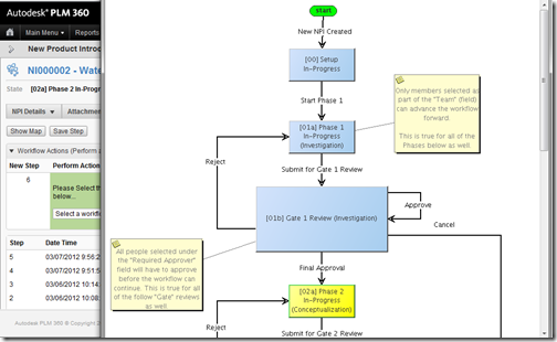 Workflow planning in Autodesk PLM 360. (Source: Autodesk)