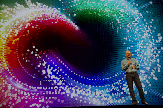 Adobe CEO Shantanu Narayen spreads the gospel of renting software at Adobe Max 2014 in San Jose. (Source: Adobe)