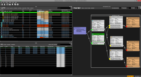 Deadline 7 monitors dependencies between batches when doing multiple renderings. (Source: Thinkbox)