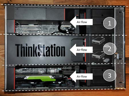 Lenovo tri-channel technology: Three separate airflow channels for optimal cooling and minimal noise. (Source: JPR)