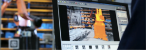 In this not-great photo found on the Internet Metaio enabled Kuka to develop and application that lets the robot check its work against a CAD model for verification of its work. 