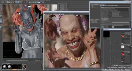 The Arnold renderer running in Maxon Cinema 4D: (Image courtesy of Daniel Hennies)