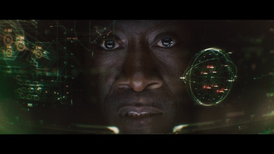 Don Cheadle Jr. was one of the actors depicted using the next-generation head-up display inside an Iron Man suit in Avengers: Age of Ultron. (Source: Cantina Creative) 
