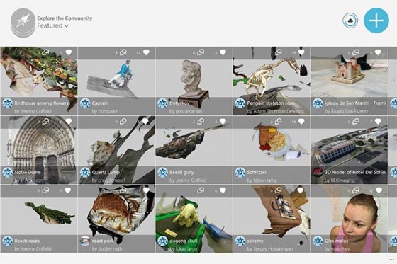 Autodesk provides an online community where 123D users can share their work, which means all these digital assets are also now available to users of Windows mobile devices. (Source: Autodesk)