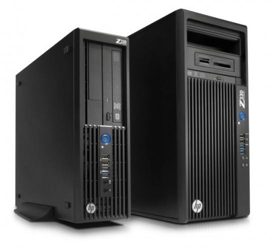 The Quadro K1200 is designed for small form factor workstations, including the HP Z230 SFF (left) compared here with a traditional mini-tower. (Source: HP) 