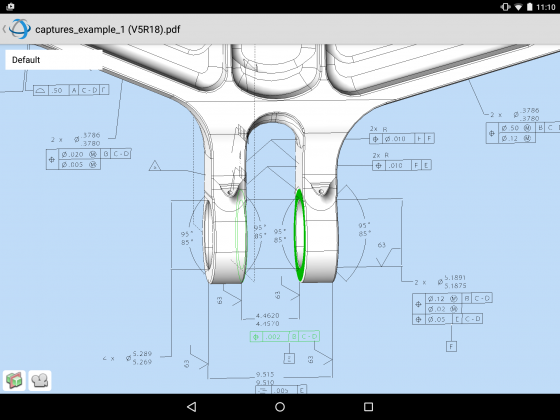 The new 3D PDF Reader for Android support access to Product Manufacturing Information, and reads a wide variety of 3D data formats common to manufacturing and construction. (Source: Tech Soft 3D) 