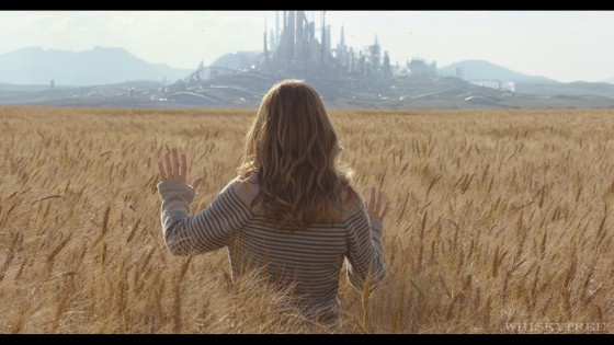 Young heroine Casey Newton gets her first glimpse of Tomorrowland. (Source: CineSync)