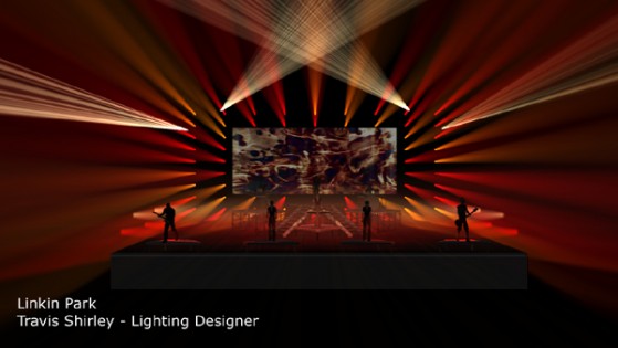 A lighting plan for a Linkin Park concert using Vectorworks Spotlight and ESP Vision by lighting designer Travis Shirley. (Source: Vectorworks) 