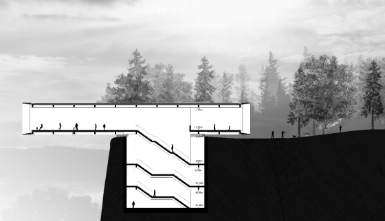 A 2D schematic of the Museum overlaid on a site photo. (Source: Vectorworks)