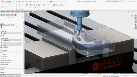 HSMWorks offers an integrated workflow to create tool paths from within SolidWorks. (Source: Autodesk)