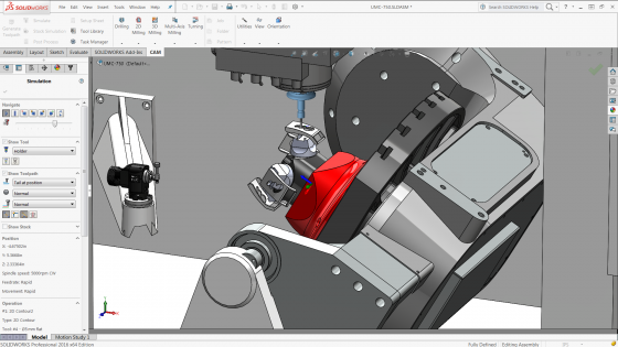 HSMWorks supports machine simulation for all 2.5D, advanced 3D and 5 Axis milling applications. (Source: Autodesk)