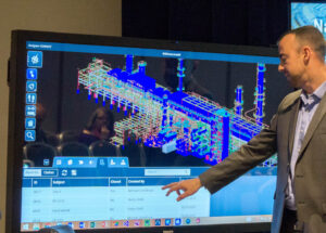 Demonstrating the Microsoft Surface Hub and Bentley Navigator. (Source: Jon Peddie Research)
