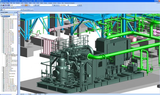 Plant software vendor Aveva wanted the reverse merger with Schneider Electric to boost its portfolio of plant design products (including PDMS, shown here) with the popular Invensys line, acquired by Schneider in 2012. (Source: Aveva) 