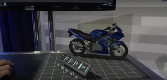 In a demo of Autodesk Maya being used with Hololens, a user can interactively update a model and see changes in the Hololens display. Hololens has controls that make it easier for users to manipulate the model. (Source: Microsoft)