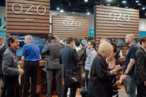 The Ozo booth in the NAB 2016 VR Pavilion drew crowds. (Source: JPR)