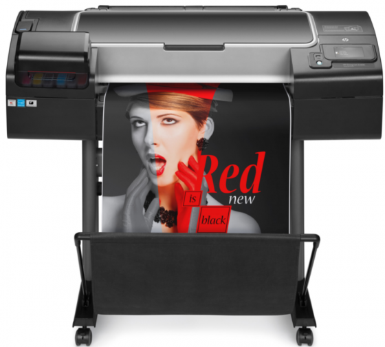 The new HP DesignJet Z2600 offers PostScript printing and a new chromatic red color. (Source: HP)