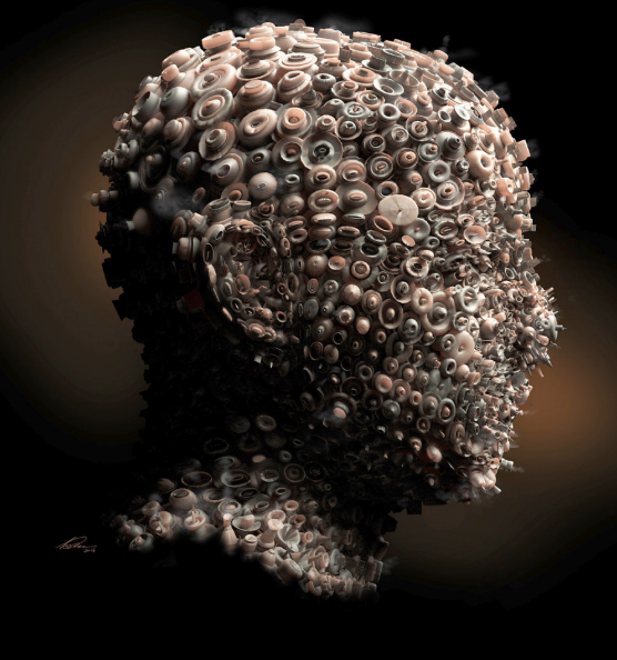 Modo user Steve Barrett made quick work of this bust using procedural methods to map the materials to the head. (Source: Steve Barrett)