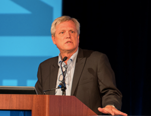 Chuck Grindstaff presents at Siemens PLM analyst 2016 conference in Boston. (Source: Siemens)