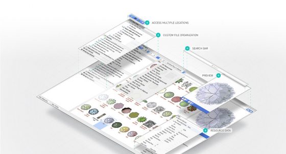 Resource Manager is a new feature that simplifies the management and use of library objects. (Source: Vectorworks)