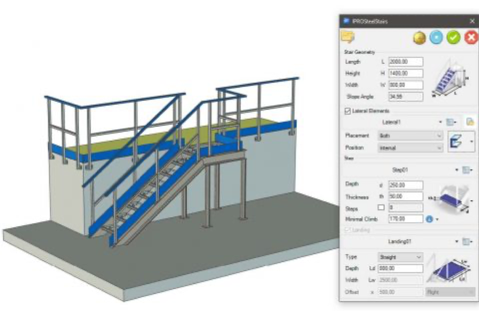IronCAD pre-defined stair model