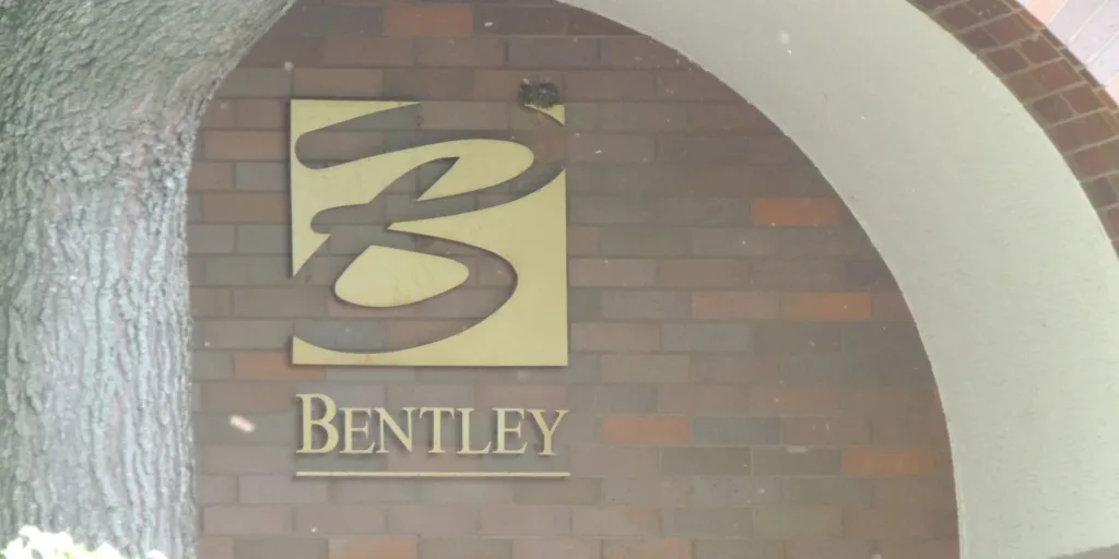 Bentley systems logo on wall